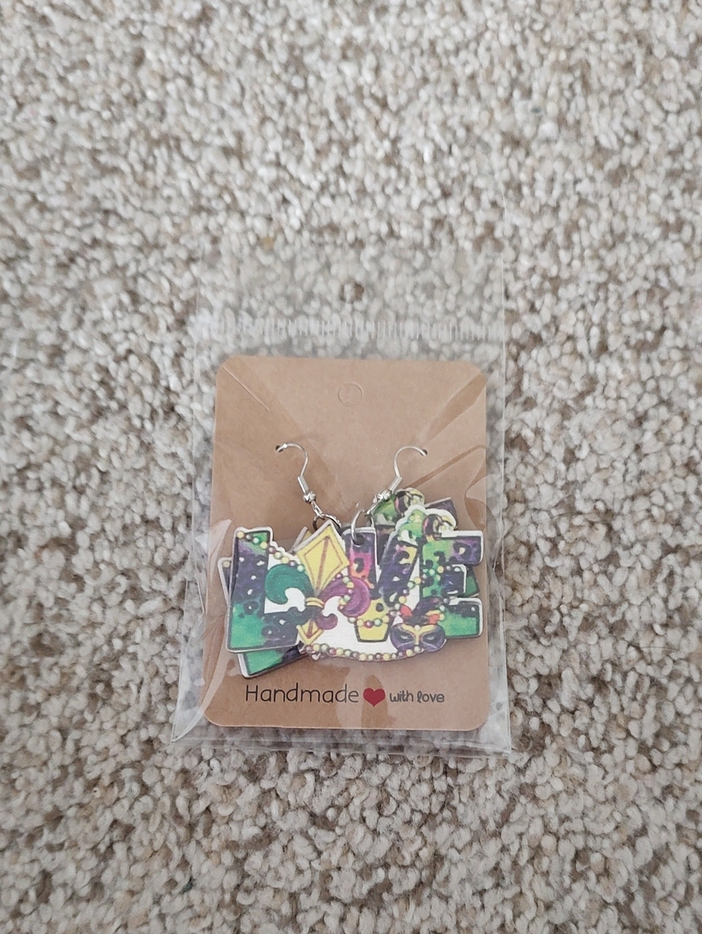 5 For $20 Mardi Gras Multicolor Dangle Earrings